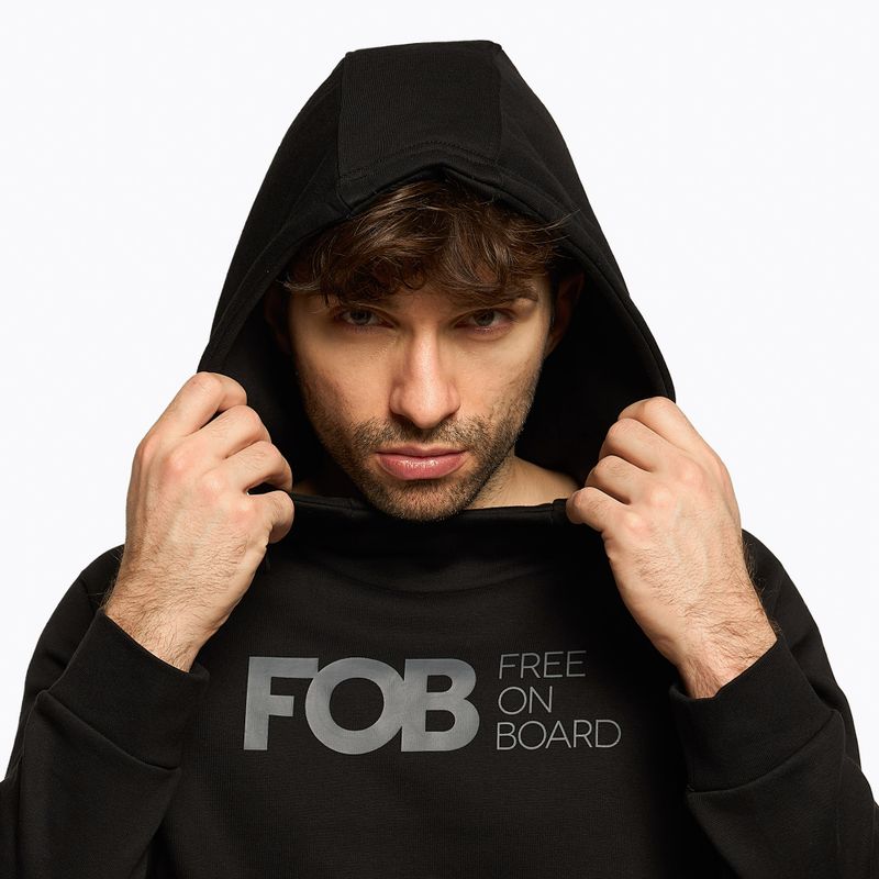 Men's 4F snowboard sweatshirt black H4Z22-BLM021 4