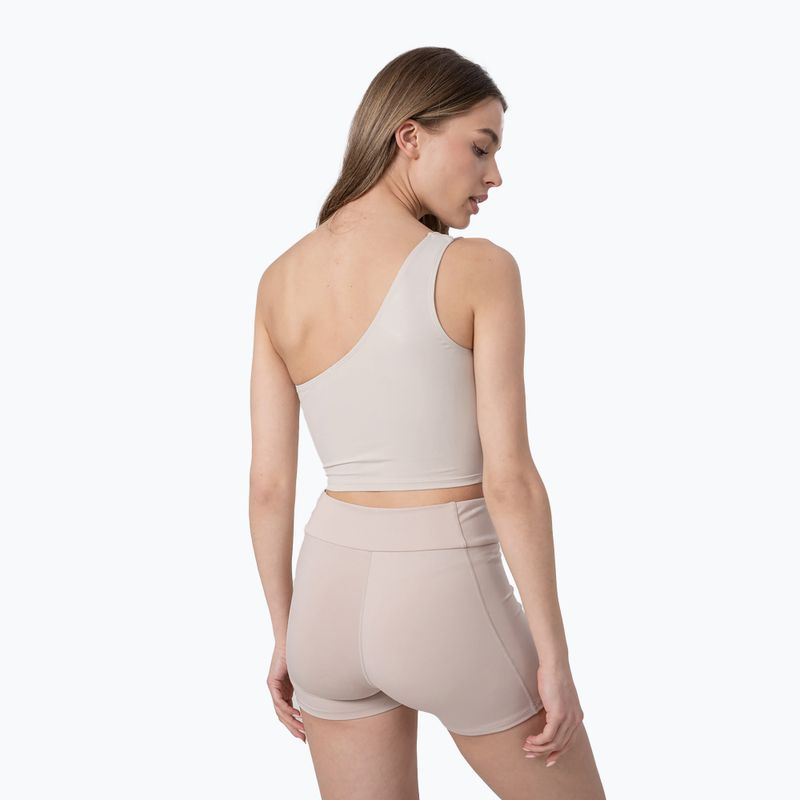 Women's yoga top 4F beige H4Z22-TSD033 2