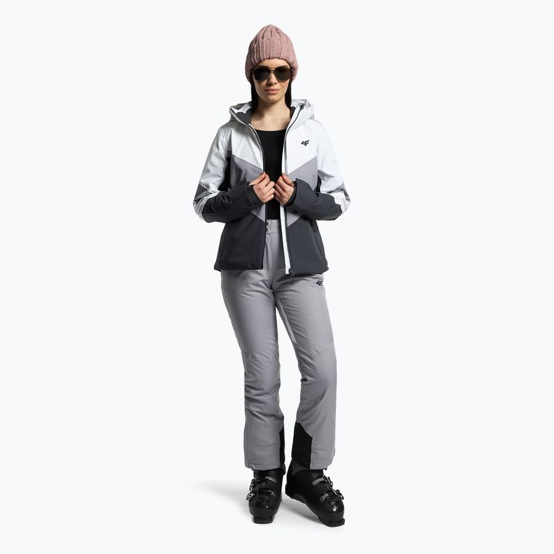 Women's ski jacket 4F grey H4Z22-KUDN008 2