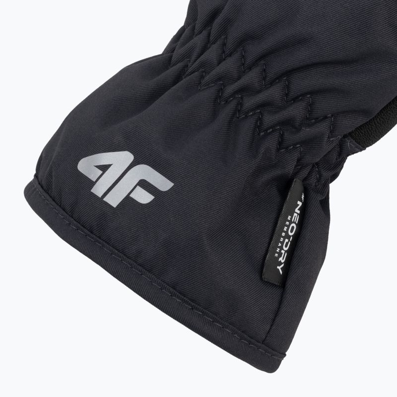 Children's ski gloves 4F grey-black 4FJAW22AFGLM038 4
