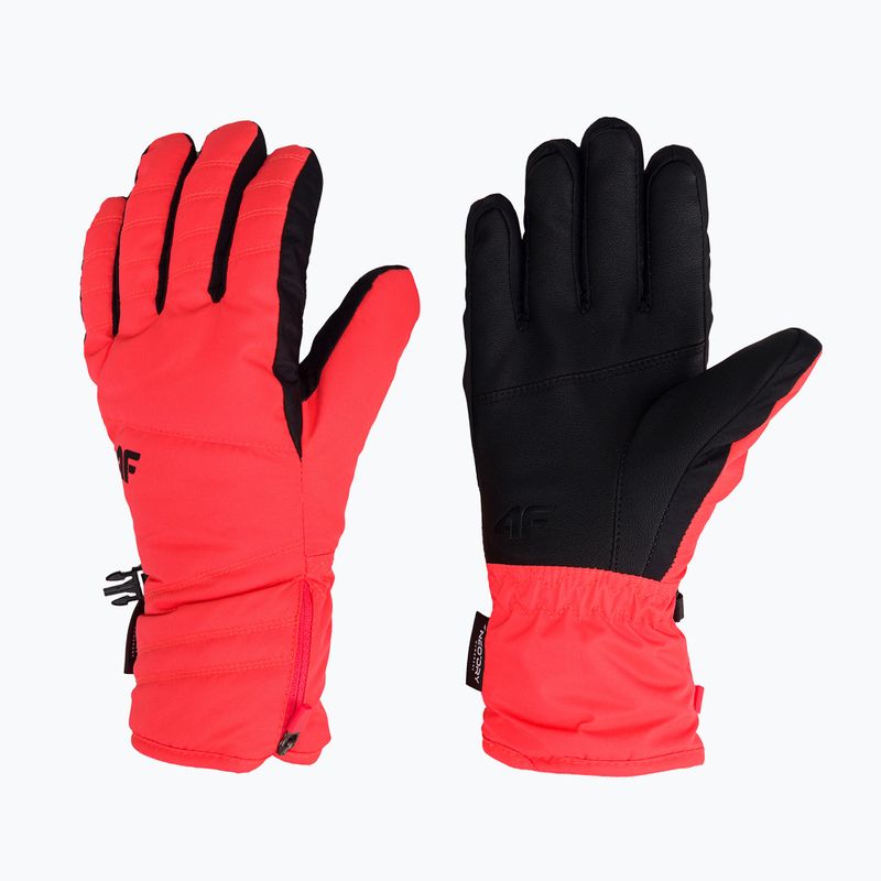 Women's ski gloves 4F red H4Z22-RED003