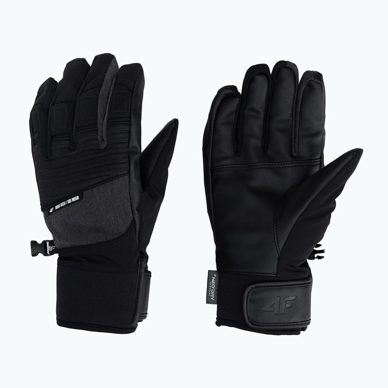Men's ski gloves 4F grey H4Z22-REM003