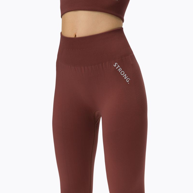 Women's seamless training leggings STRONG POINT Shape & Comfort Push Up brown 1119 4