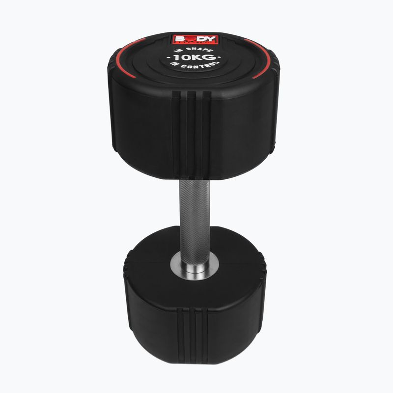 Rubber-coated dumbbell Body Sculpture TPU BW 133 10 kg black 3