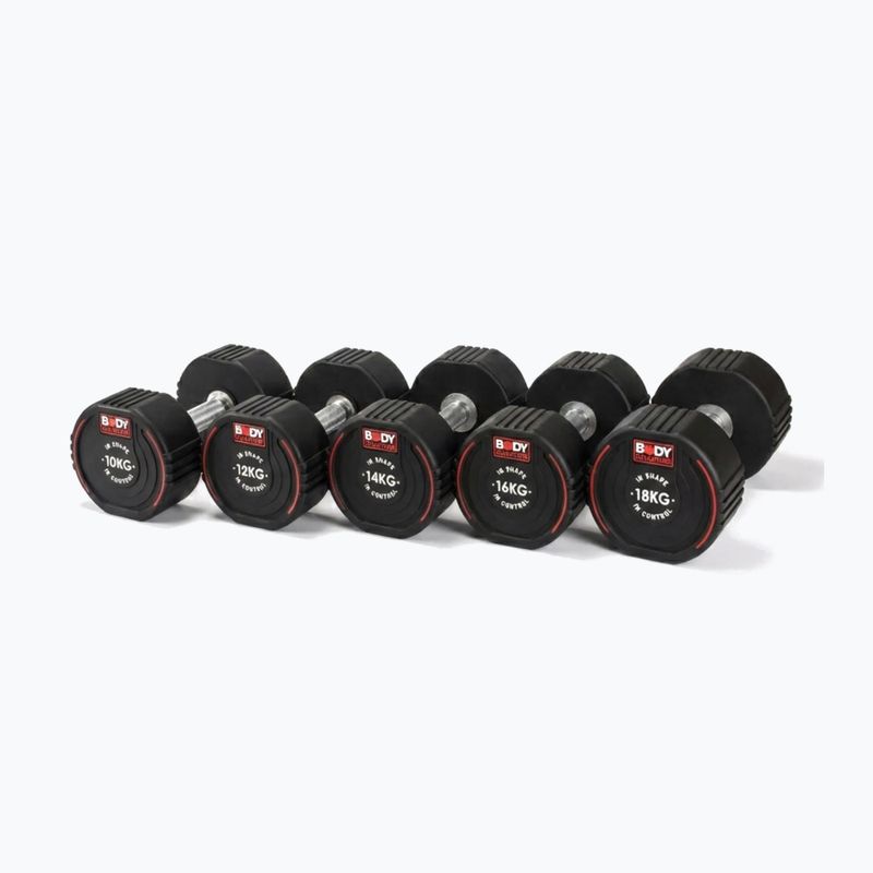 Rubber-coated dumbbell Body Sculpture TPU BW 133 10 kg black 7