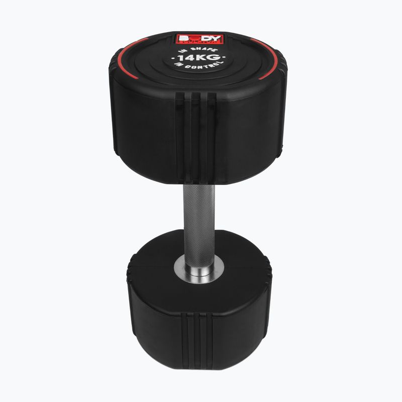 Rubber-coated dumbbell Body Sculpture TPU BW 133 14 kg black 3