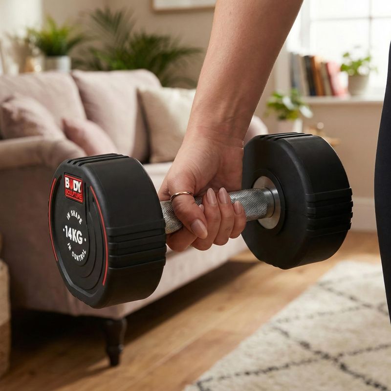 Rubber-coated dumbbell Body Sculpture TPU BW 133 14 kg black 10
