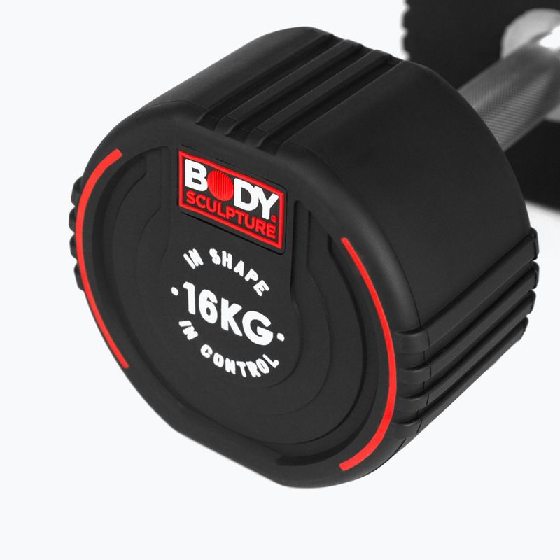 Rubber-coated dumbbell Body Sculpture TPU BW 133 16 kg black 5