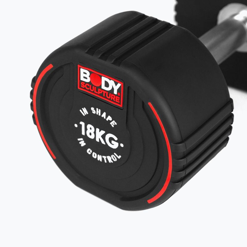 Rubber-coated dumbbell Body Sculpture TPU BW 133 18 kg black 5