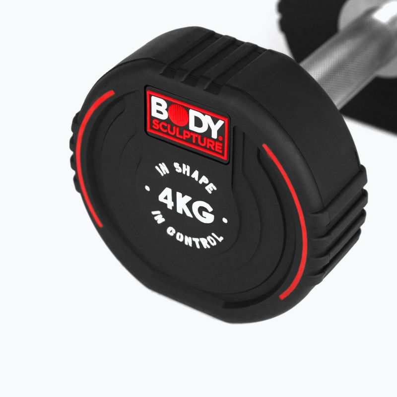 Rubber-coated dumbbell Body Sculpture TPU BW 133 4 kg black 5