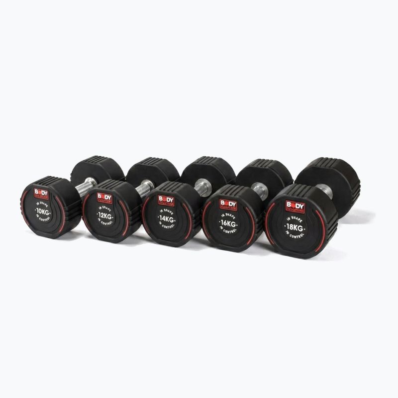 Rubber-coated dumbbell Body Sculpture TPU BW 133 4 kg black 8