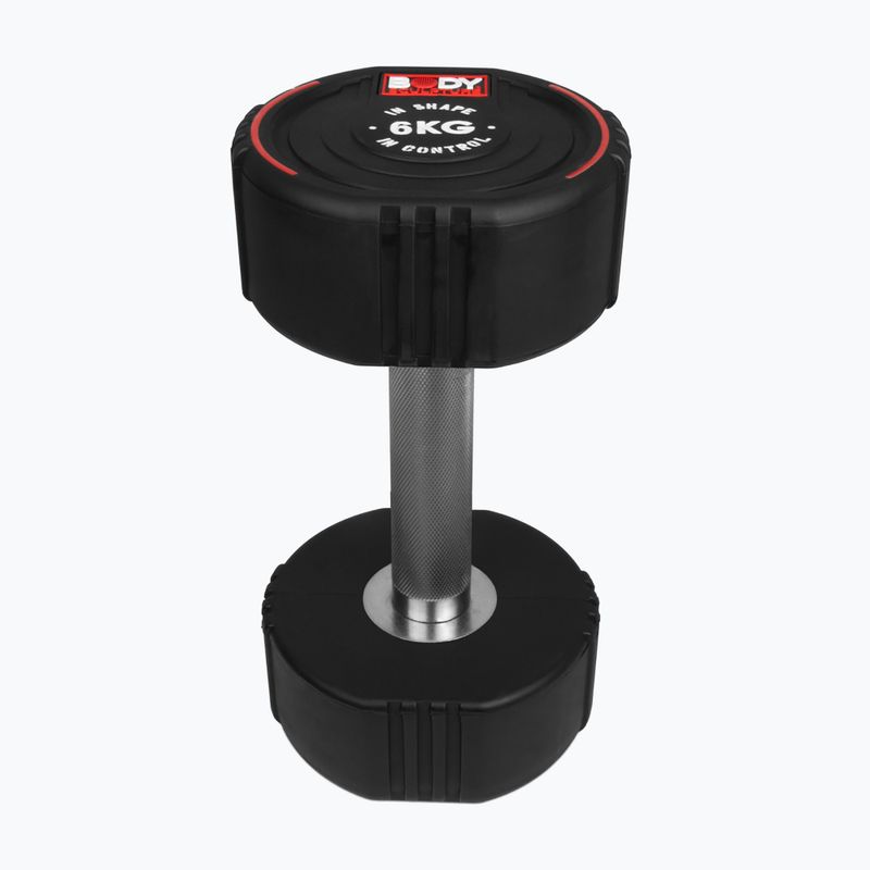 Rubber-coated dumbbell Body Sculpture TPU BW 133 6 kg black 2