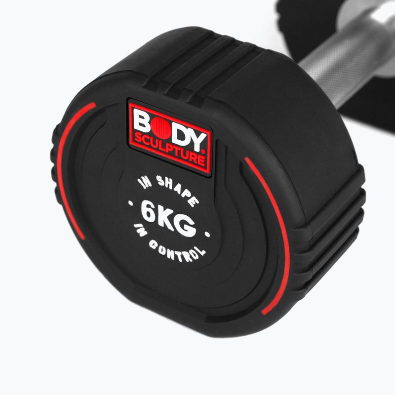 Rubber-coated dumbbell Body Sculpture TPU BW 133 6 kg black 5