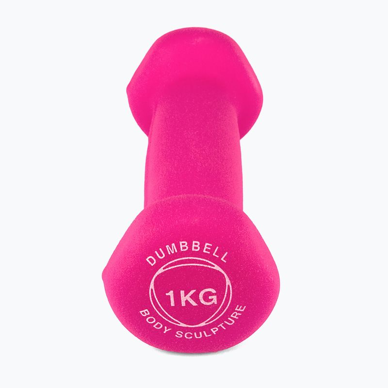 Rubber-coated dumbbell Body Sculpture BW 513 z PVC 1 kg pink 3