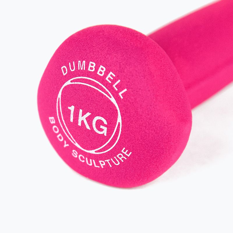 Rubber-coated dumbbell Body Sculpture BW 513 z PVC 1 kg pink 5