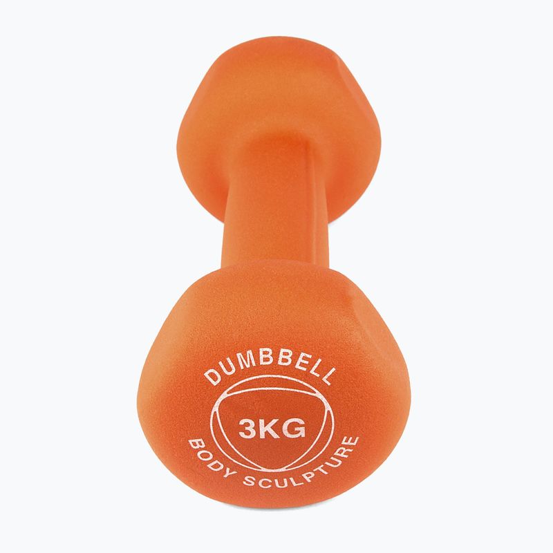 Rubber-coated dumbbell Body Sculpture BW 513 z PVC 3 kg orange 3