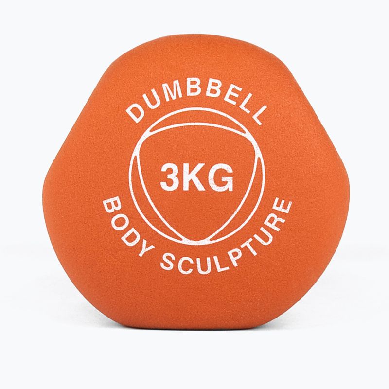 Rubber-coated dumbbell Body Sculpture BW 513 z PVC 3 kg orange 4