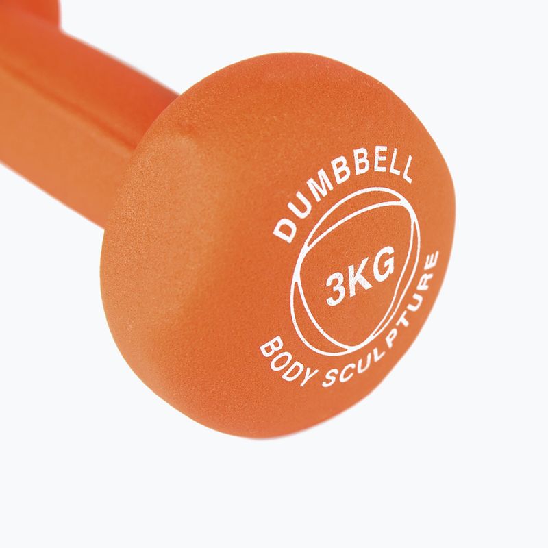 Rubber-coated dumbbell Body Sculpture BW 513 z PVC 3 kg orange 5