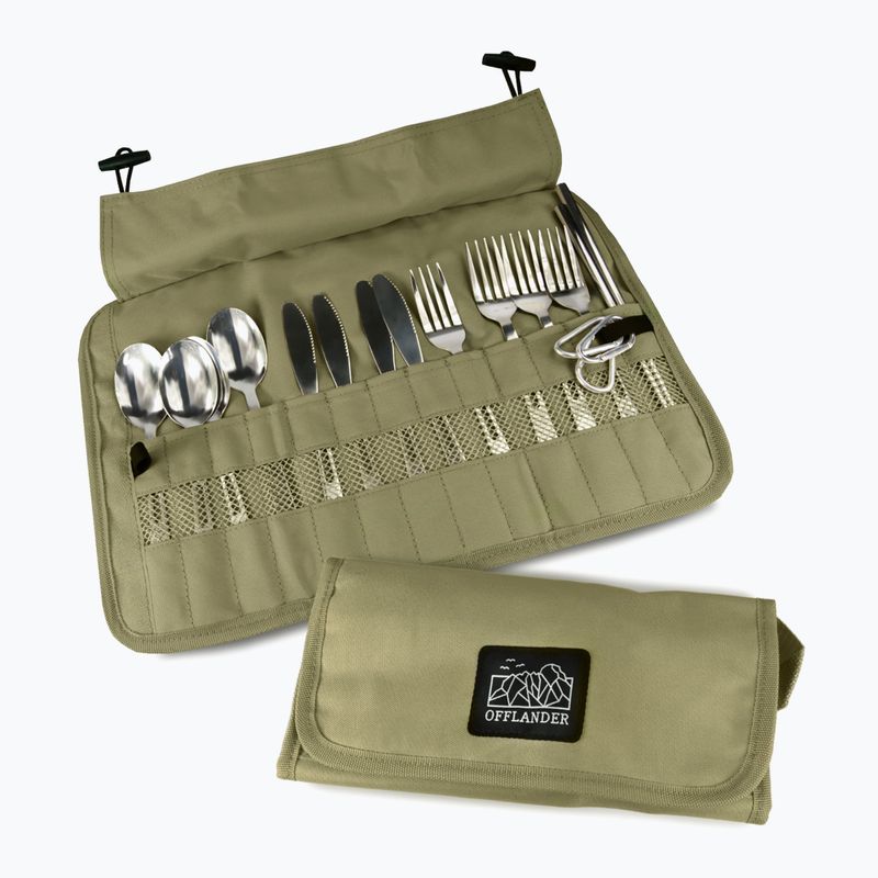 Cutlery set OFFLANDER Camping Cutlery Set with Case green 2