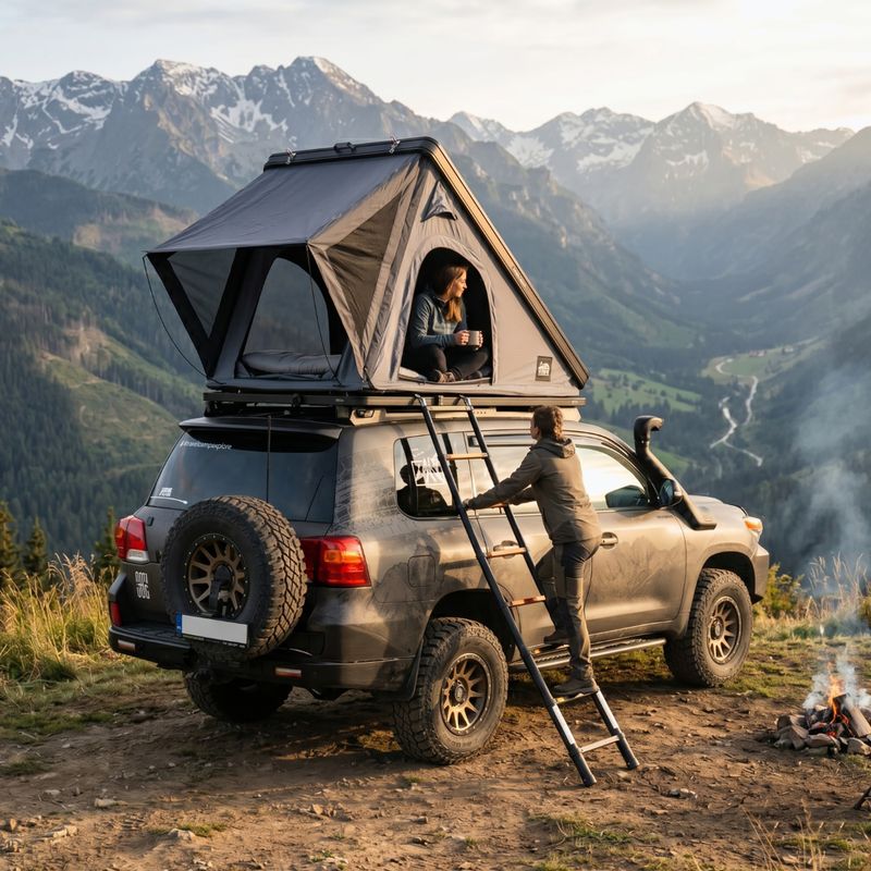 2-person roof tent OFFLANDER Triangle Slim Wolf black 11