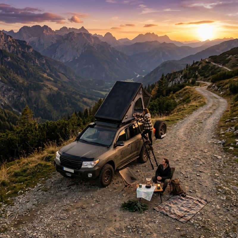 2-person roof tent OFFLANDER Triangle Slim Wolf black 12
