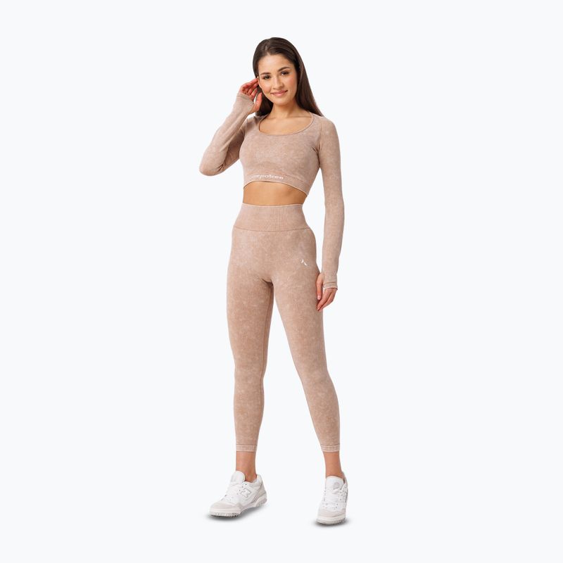 Women's training leggings Carpatree Yasmine Seamless beige stone wash 2