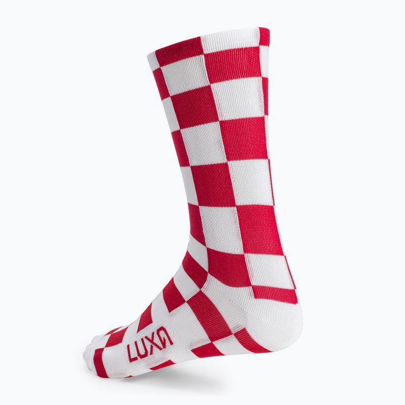 Luxa Squares white and red cycling socks LUAMSSQRS 3