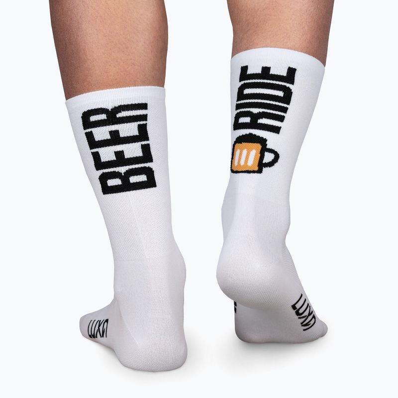 Luxa Beer Ride cycling socks white LAM21SBRWS1 2
