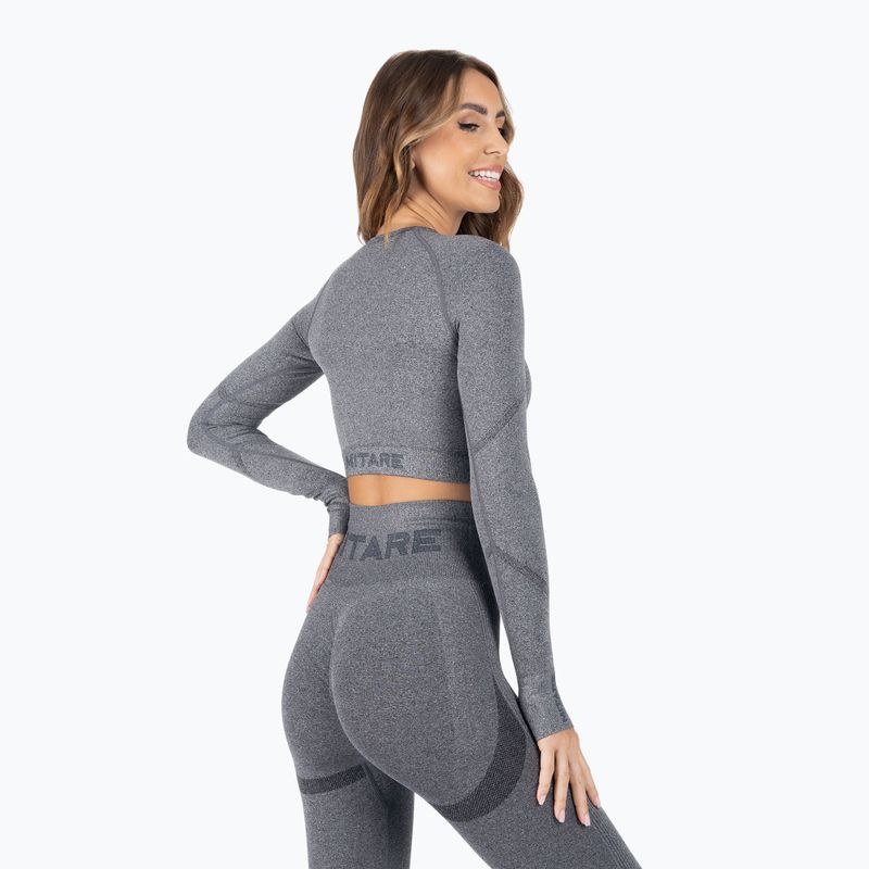 Women's training longsleeve top MITARE Push Up Max Crop Top dark grey K084 3