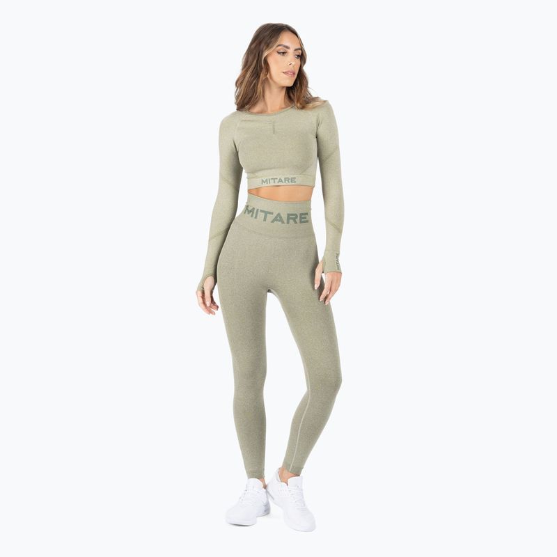 Women's training longsleeve top MITARE Push Up Max Crop Top green K084 2