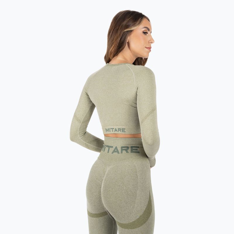 Women's training longsleeve top MITARE Push Up Max Crop Top green K084 3
