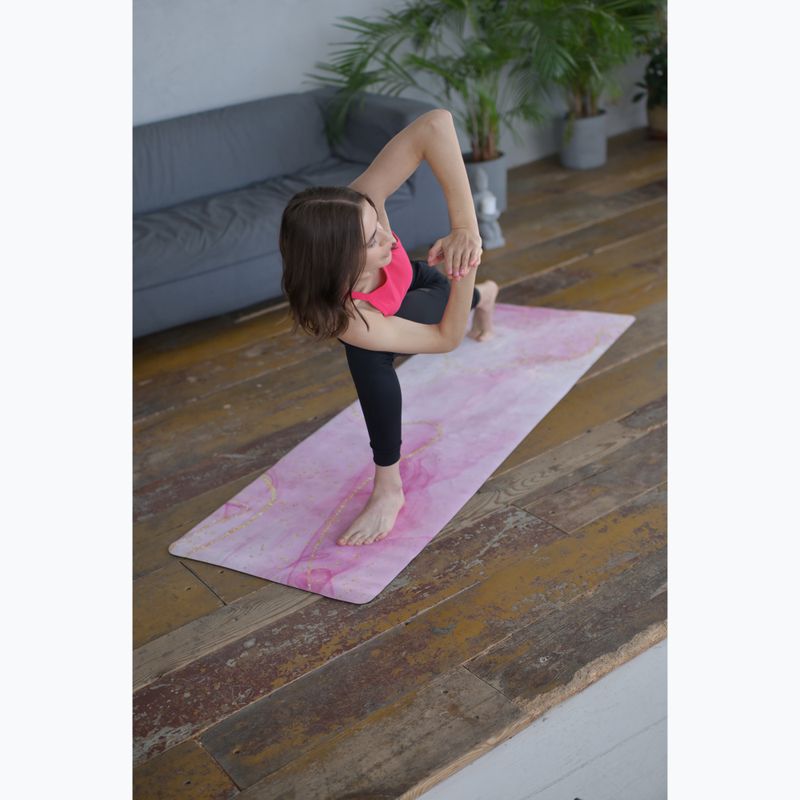 Yoga/fitness mat FORCEBAND Gold 4 mm pink/gold 4