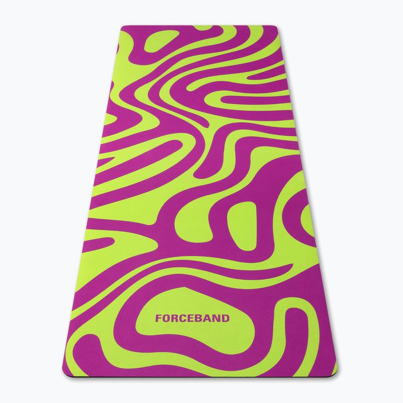 Yoga/fitness mat FORCEBAND Abstract Violet 4 mm violet/lime 2