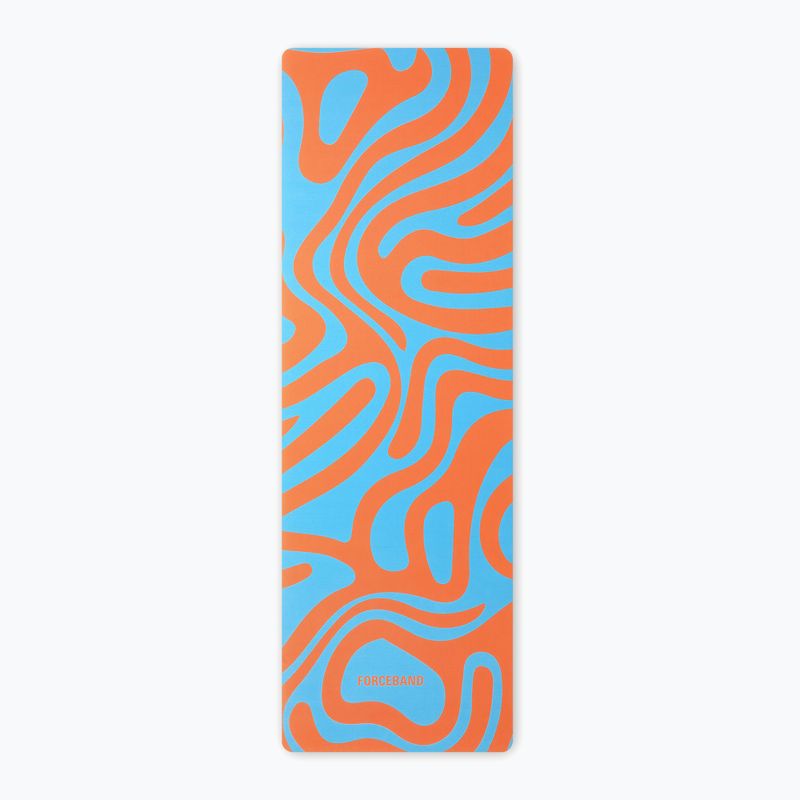 Yoga/fitness mat FORCEBAND Abstract Orange 4 mm orange/blue