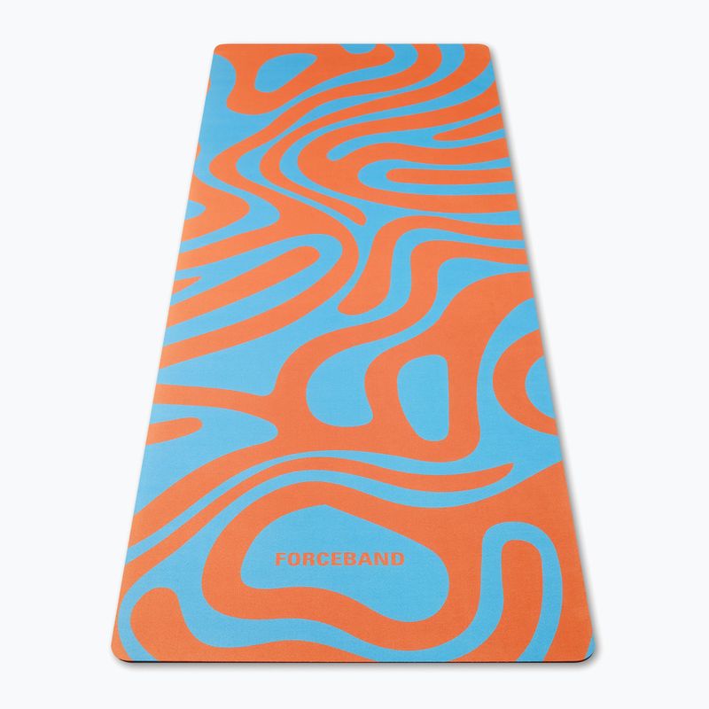 Yoga/fitness mat FORCEBAND Abstract Orange 4 mm orange/blue 2