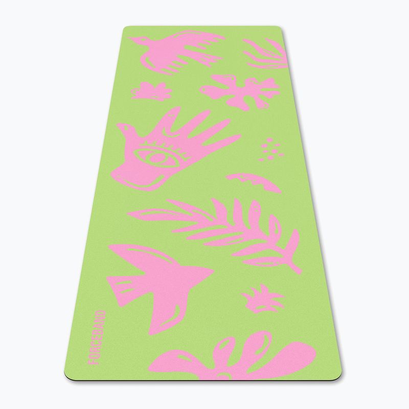 Yoga/fitness mat FORCEBAND Energy Pistachio 4 mm pistachio/pink 2
