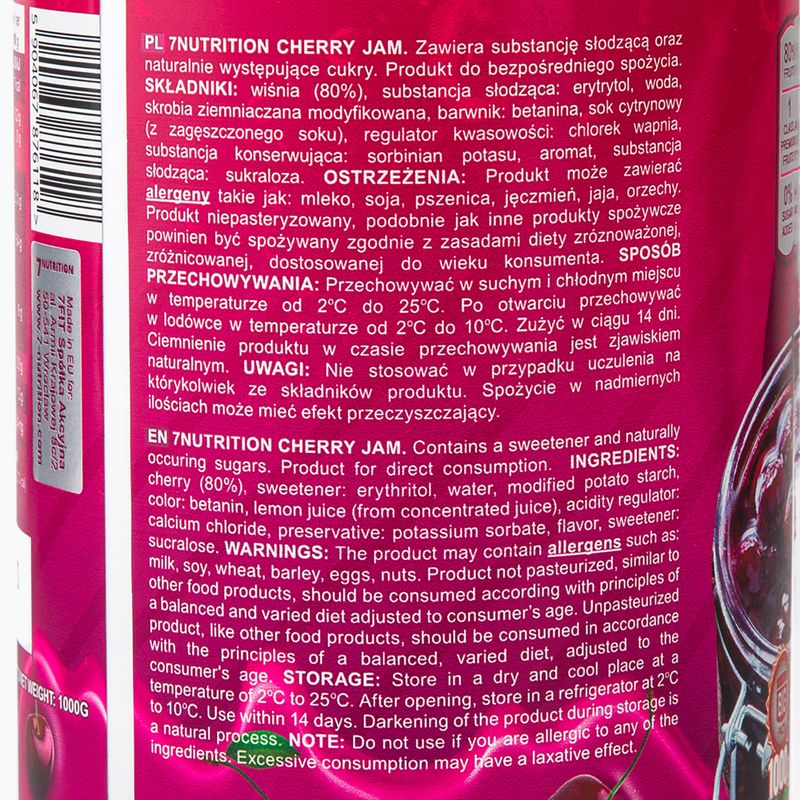 Jam 7Nutrition JAM 1000g cherry 7Nu000473 2