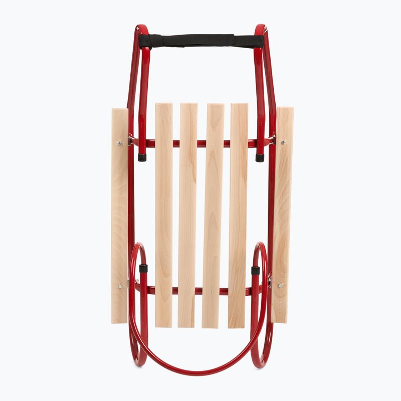 Metal sled HUMBAKA with backrest and footrest red 4