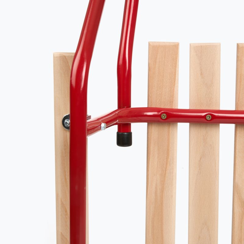 Metal sled HUMBAKA with backrest and footrest red 6