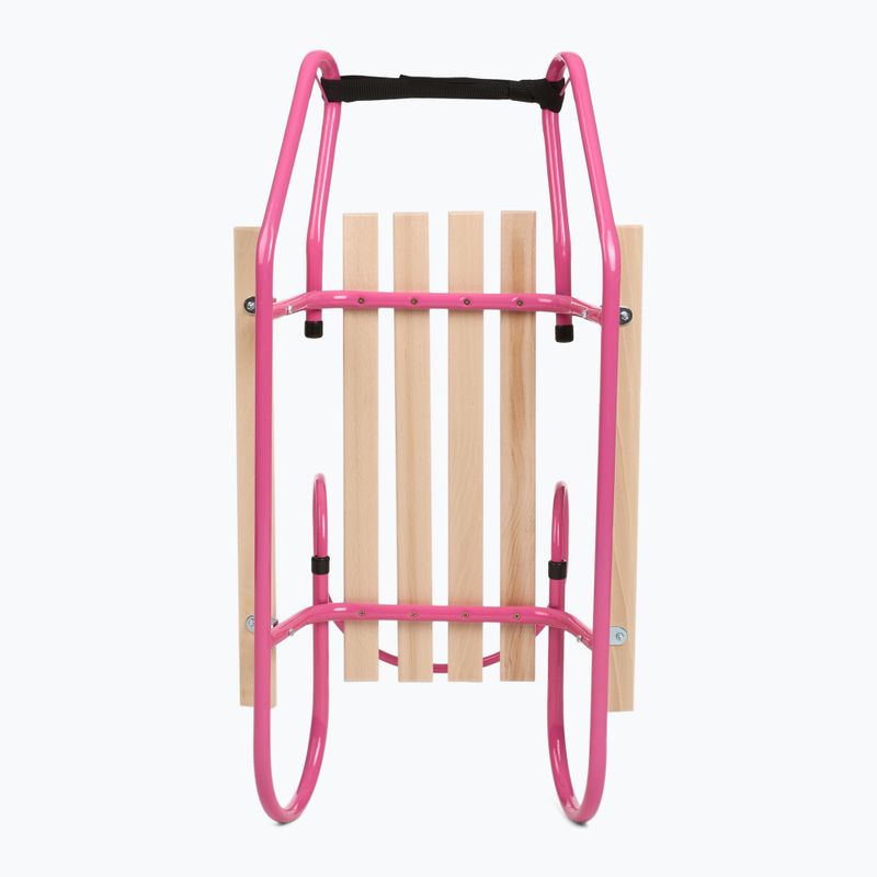 Metal sled HUMBAKA with backrest and footrest pink 5