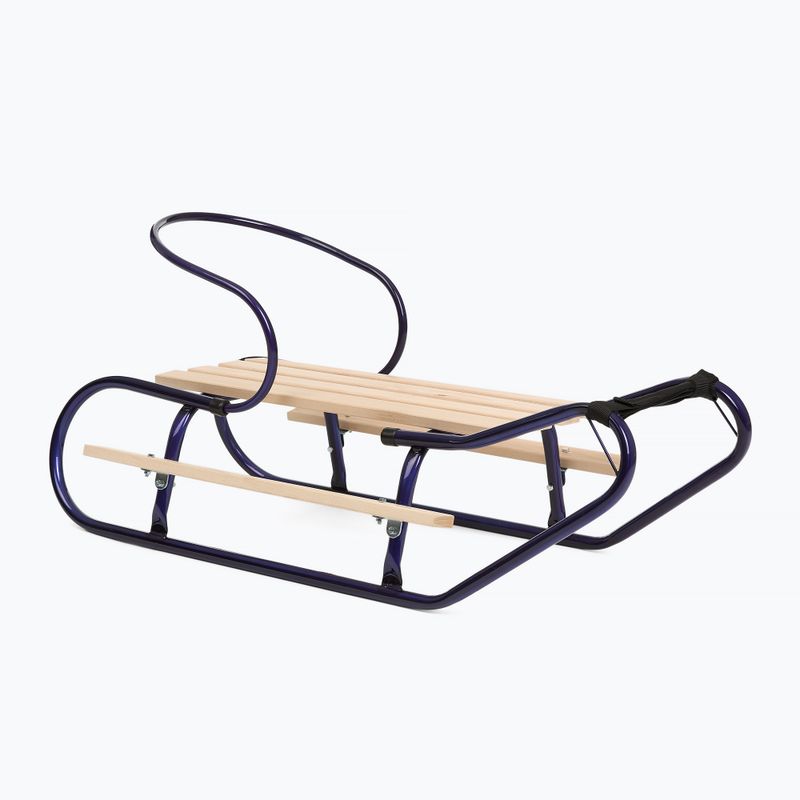 Metal sledge HUMBAKA with backrest and footrests navy 2