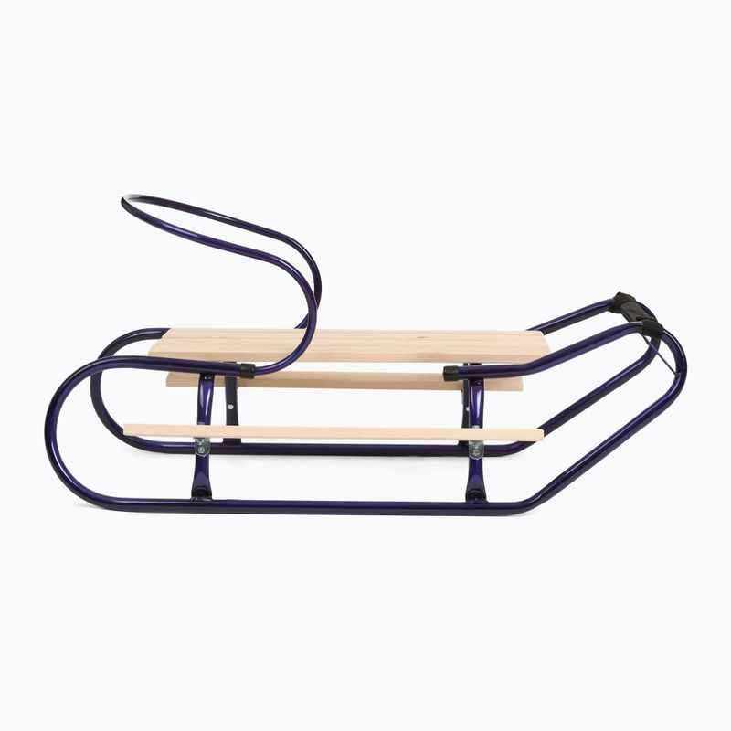 Metal sledge HUMBAKA with backrest and footrests navy 3