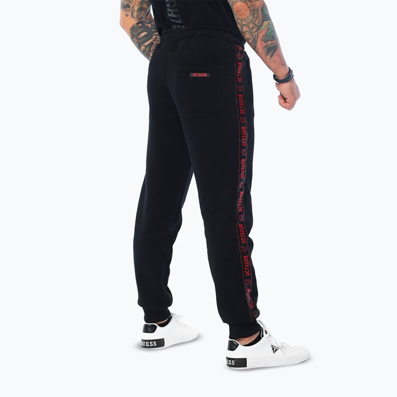 Men's trousers Octagon Stripe black/red 2