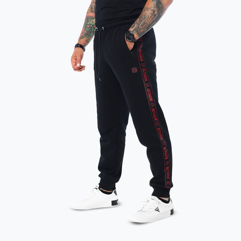 Men's trousers Octagon Stripe black/red 3