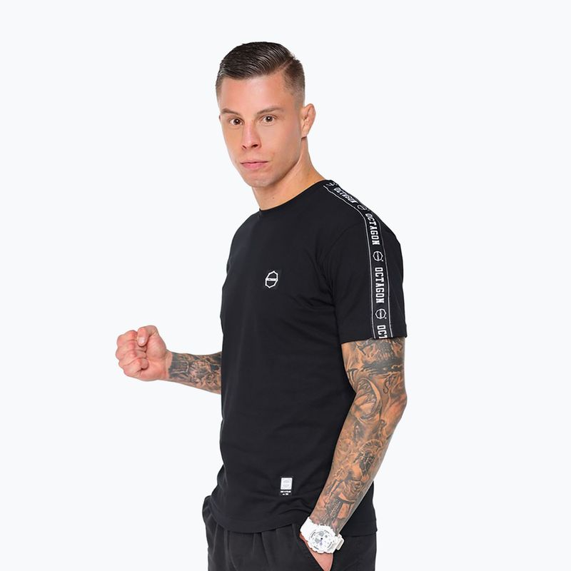 Men's T-shirt Octagon Stripe black/white 3