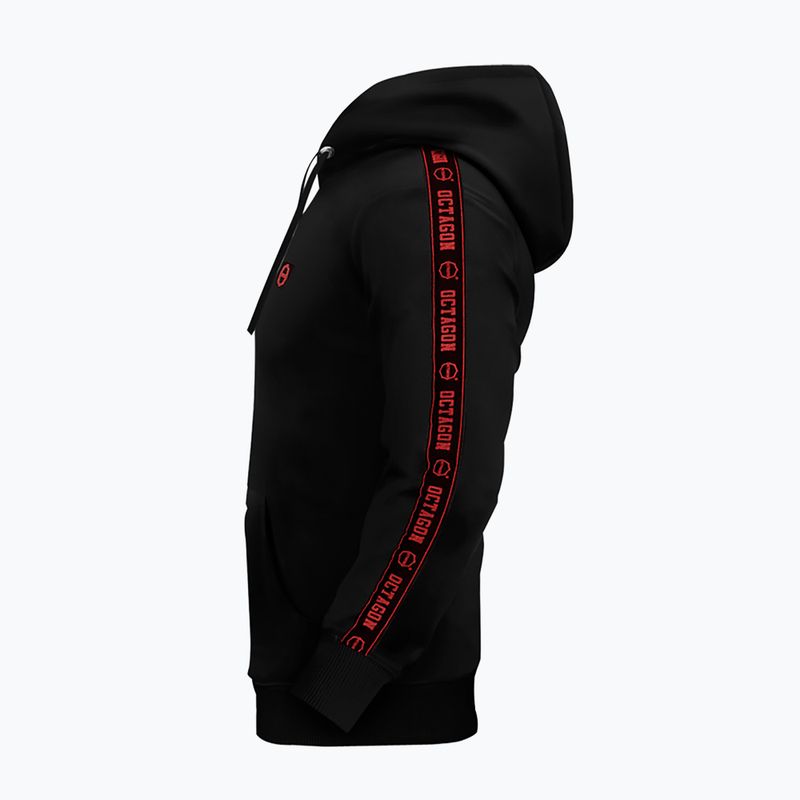 Men's sweatshirt Octagon Stripe Hoodie black/red 3