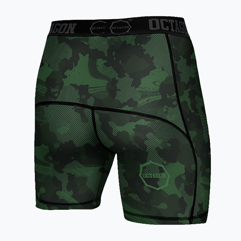 Men's Octagon Camo Forest khaki compression shorts 2