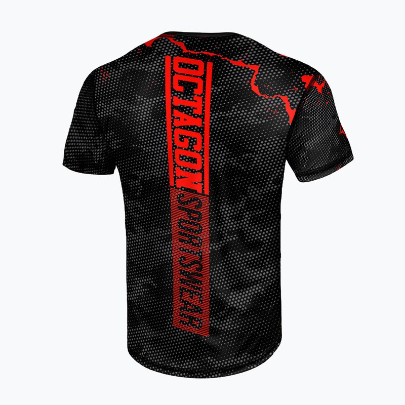 Men's training t-shirt Octagon Marble camo red 2