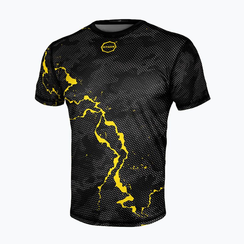 Men's training t-shirt Octagon Marble camo yellow