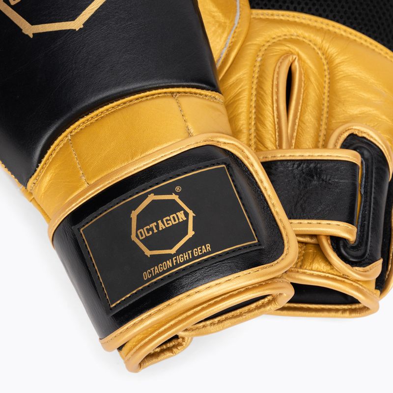 Octagon Prince black/gold boxing gloves 5